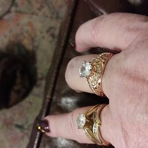 New Moissanite diamond & rose gold ring 9.5 2-3ct